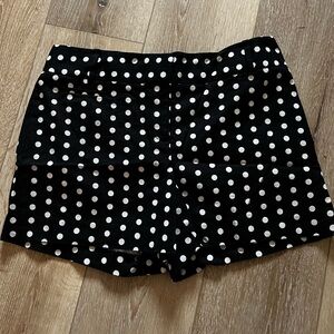 LOFT Black and White Polka Dot High Waist Shorts